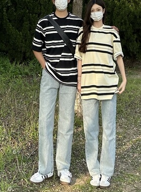 GZ SHOP韩系直筒浅蓝色水洗牛仔裤简约百搭男女同款