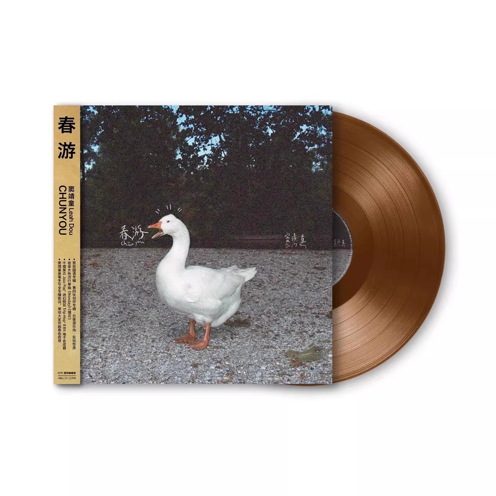 正版 窦靖童首张国语专辑 春游 Monday LP黑胶唱片 透明咖啡胶