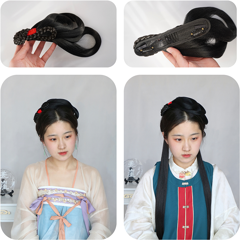 芸崖黛玉发髻很自然的成品发髻图片