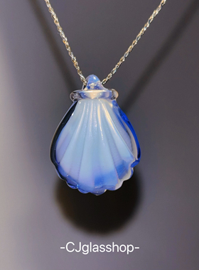 CJglasshop-鱼推祁煜贝壳人鱼尾小众项链吊坠艺术手工闺生日礼物