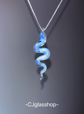 原创银项链灵蛇吊坠送礼生日礼物