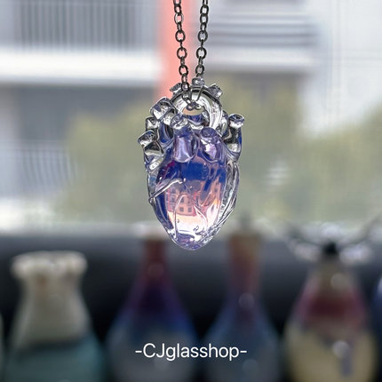 CJglasshop-海神之心 新年项链吊坠小众心脏艺术品纯手工生日礼物