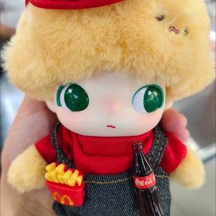 Dimoo布鲁托麦当劳红色系套装可爱搪胶打工仔娃娃换装娃衣