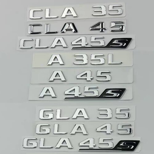 奔驰A45S字标CLA45S改装个性GLA45后尾标TURBO4MATIC侧标贴车标贴