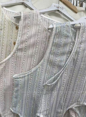 夏季度假风叠穿针织开衫罩衫女韩版时尚小清新镂空开叉叠穿马甲女