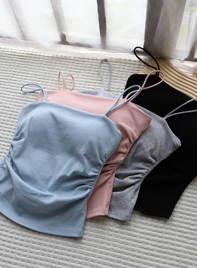 2025夏季新品韩版美背带胸垫吊带背心女显瘦上衣