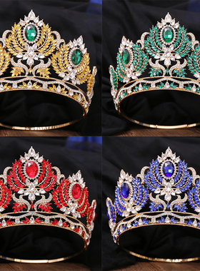 yxph新娘头饰亚季军大皇冠加冤圆形皇冠颁奖整圈王冠