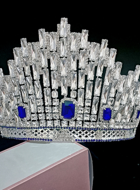 yxph大气奢华大闪钻选美颁奖模特水钻王冠发箍表演走秀头饰大皇冠