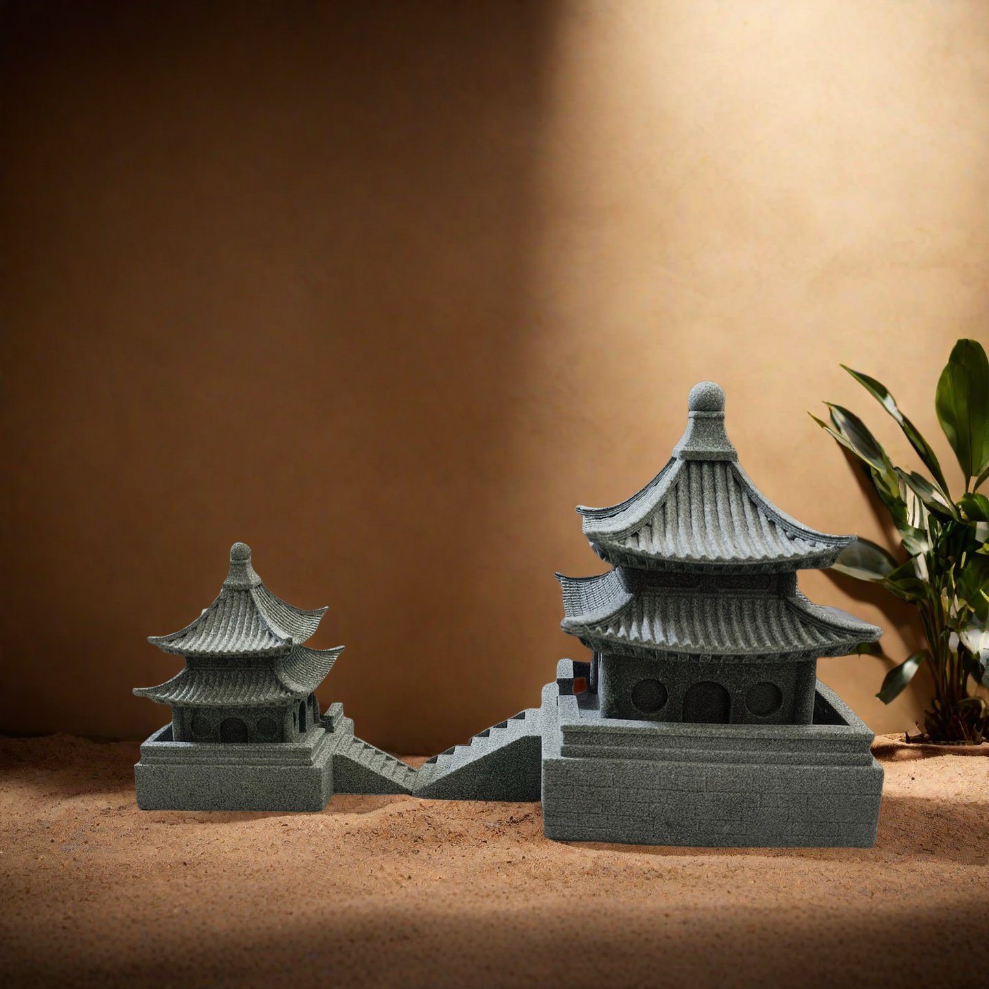 青砂石石亭摆件中式国潮桌面装饰办公室摆件鱼缸造景,家居饰品,户外/庭院摆件,淘宝优惠券,粉丝福利购,淘宝优惠卷