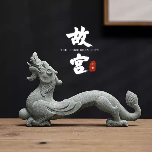 青砂石龙摆件精致工艺复刻古建筑鱼缸造景茶桌茶宠