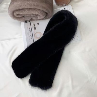 冬季新款中老年人仿水貂毛男士围巾毛绒加厚爷爷爸爸老头围脖保暖