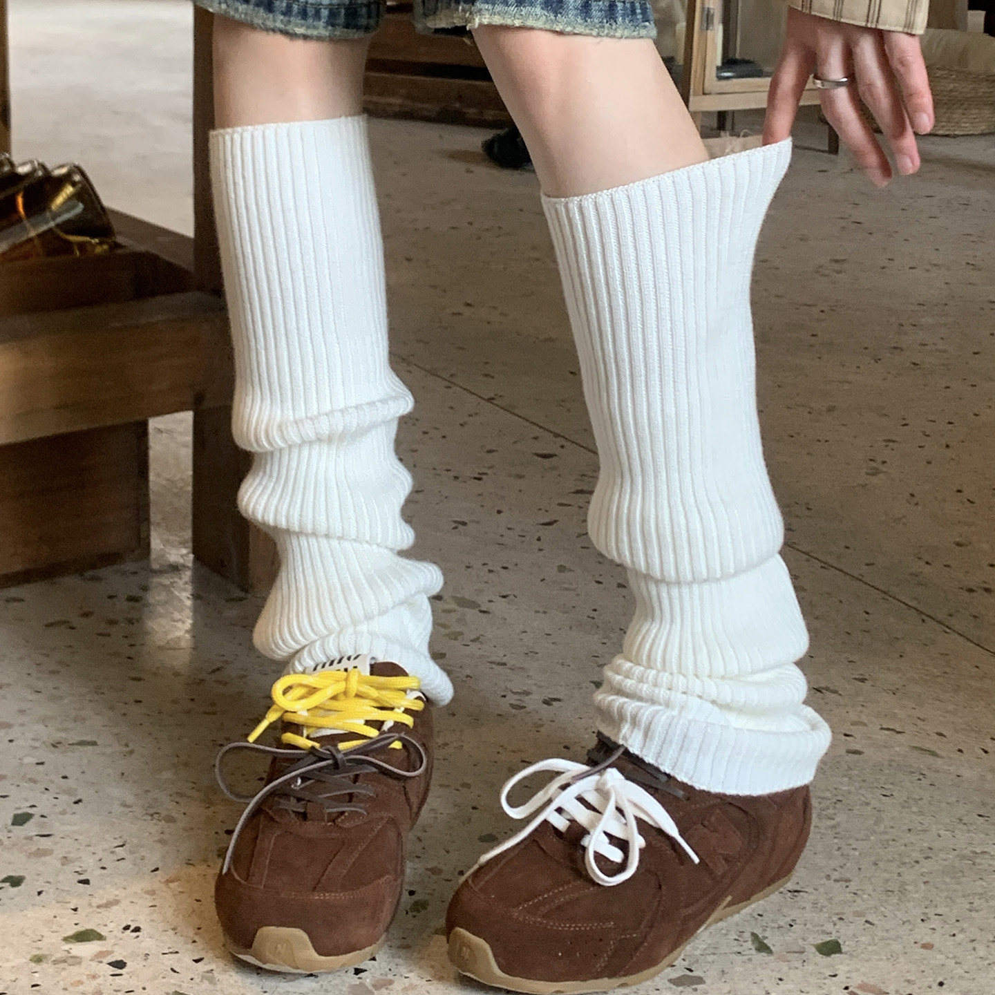 白色基础款羊毛袜套女秋韩系温柔竖坑条显瘦显腿长羊绒腿套堆堆袜,女士内衣/男士内衣/家居服,长筒袜,淘宝优惠券,粉丝福利购,淘宝优惠卷