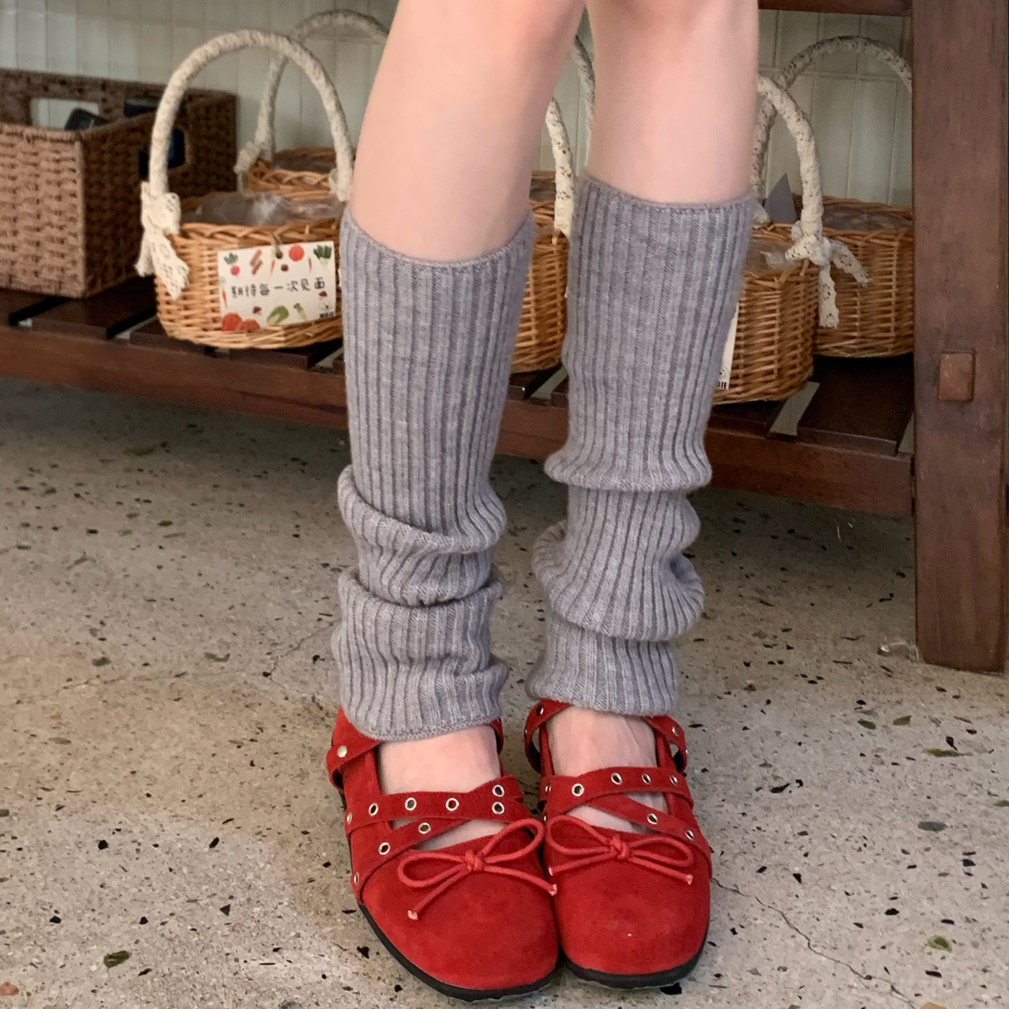 浅灰色针织袜套女秋冬加厚保暖基础款日系jk韩系百搭堆堆袜腿套,女士内衣/男士内衣/家居服,长筒袜,淘宝优惠券,粉丝福利购,淘宝优惠卷