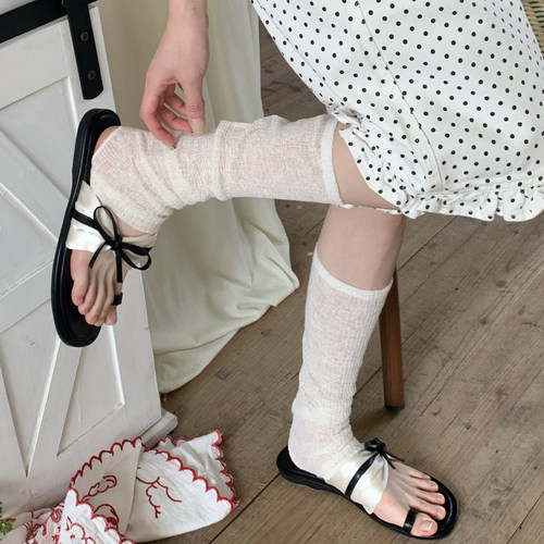 夏季白色踩脚堆堆袜套