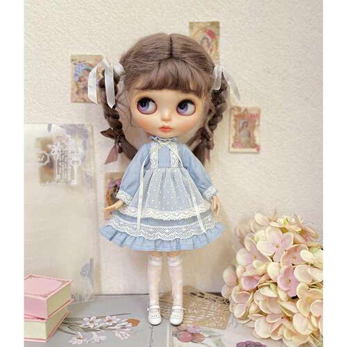 blythe/Azone/ob24 ob22 娃衣 少女心事 复古本色蕾丝洋装
