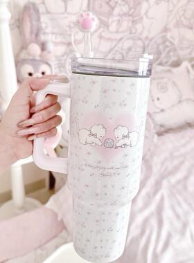 MG原创保温杯小猫大容量新款304不锈钢吸管杯保冷保温居家车载