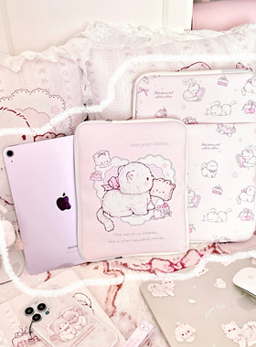 MG原创ipad内胆包猫咪平板电脑防摔多功能保护MacBook便携收纳包