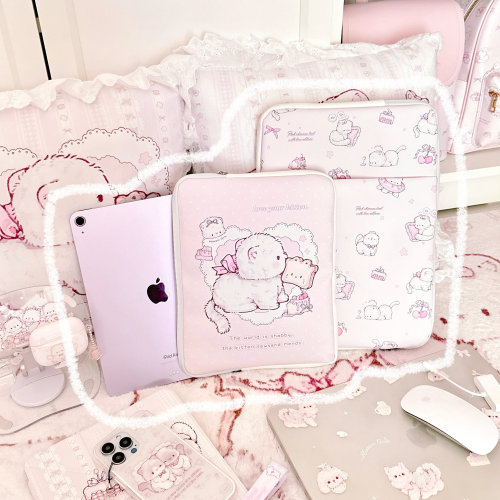 MG原创ipad内胆包猫咪平板电脑防摔多功能保护MacBook便携收纳包