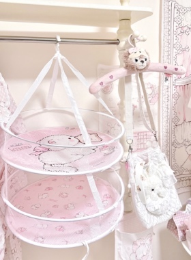 MG原创晾晒篮猫咪系列家用宿舍袜子内衣折叠网兜毛衣晾衣网神器