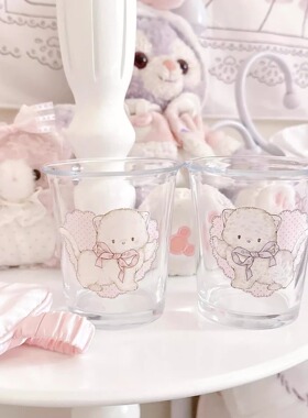 MG原创玻璃杯小猫家用水杯透明冷饮杯牛奶杯果汁杯咖啡杯气泡水杯