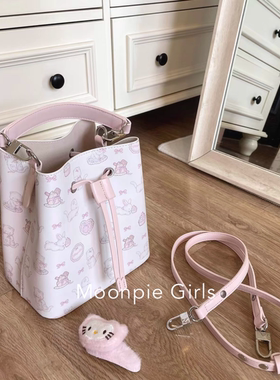 MG原创水桶包糯叽叽系列单肩斜挎包2024新款小号手提包少女通勤包