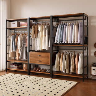 步入式衣帽架卧室落地挂衣架置物架衣帽间组合衣服货架开放式衣柜