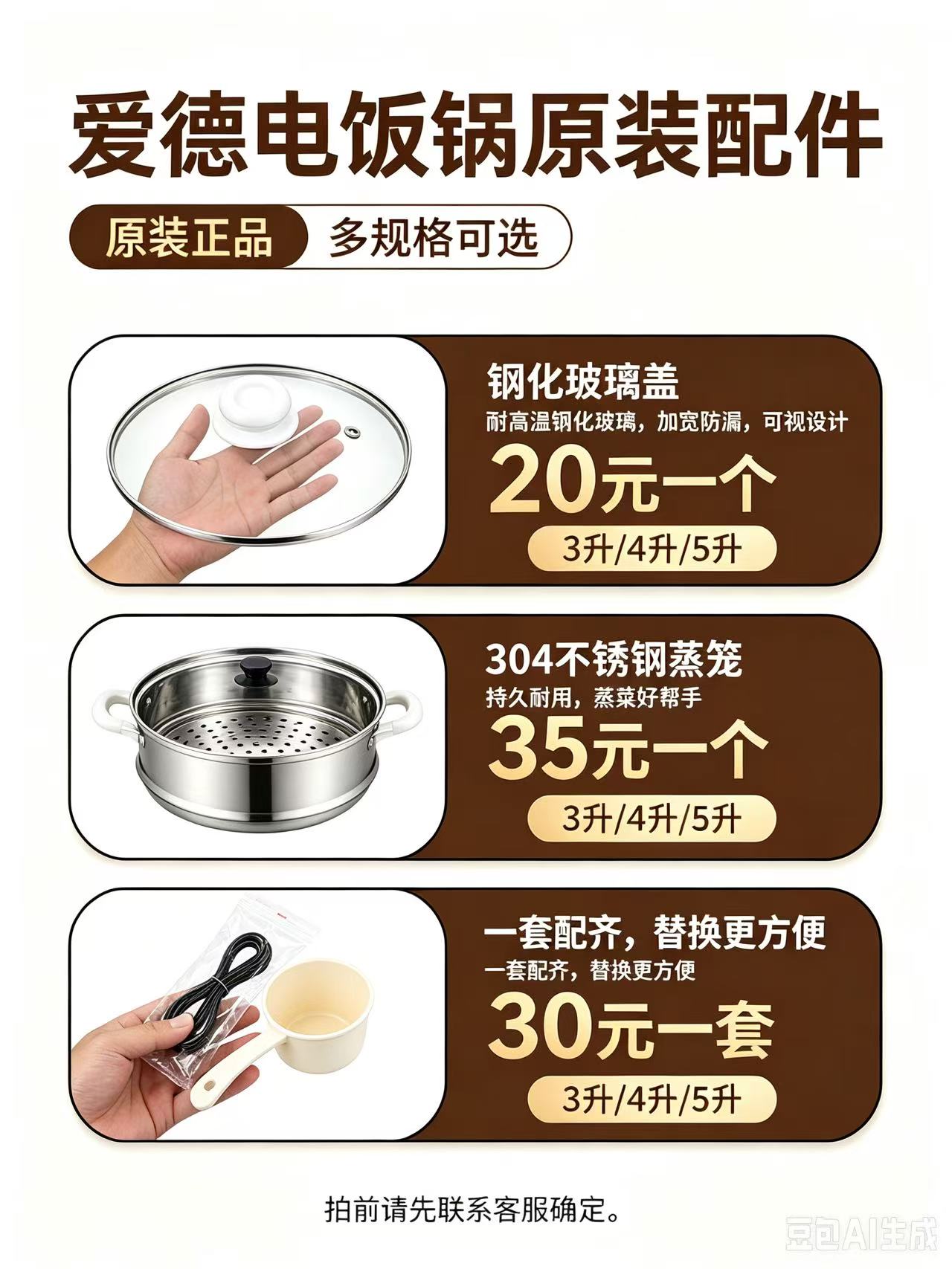 爱德304 不锈钢的加高蒸笼，电煲/电锅类配件