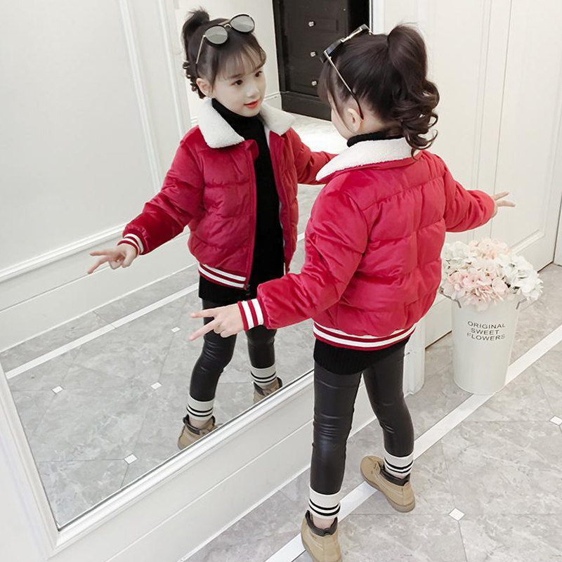 女童棉服冬装小女孩加厚外套2025新款洋气短款加绒棉袄儿童装棉衣