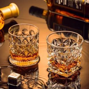澧品威士忌酒杯洋酒杯家用雕花玻璃啤酒杯水杯果汁杯烈酒杯子套装