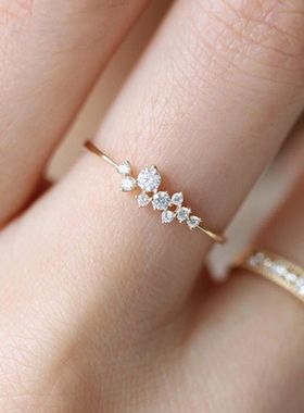 wish热卖新款镀18k黄金镶钻夏季戒指 跨境电商货源厂家直销