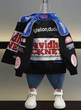 男童外套春秋款夹克上衣儿童春装衣服网红宝宝帅气机车服2025新款