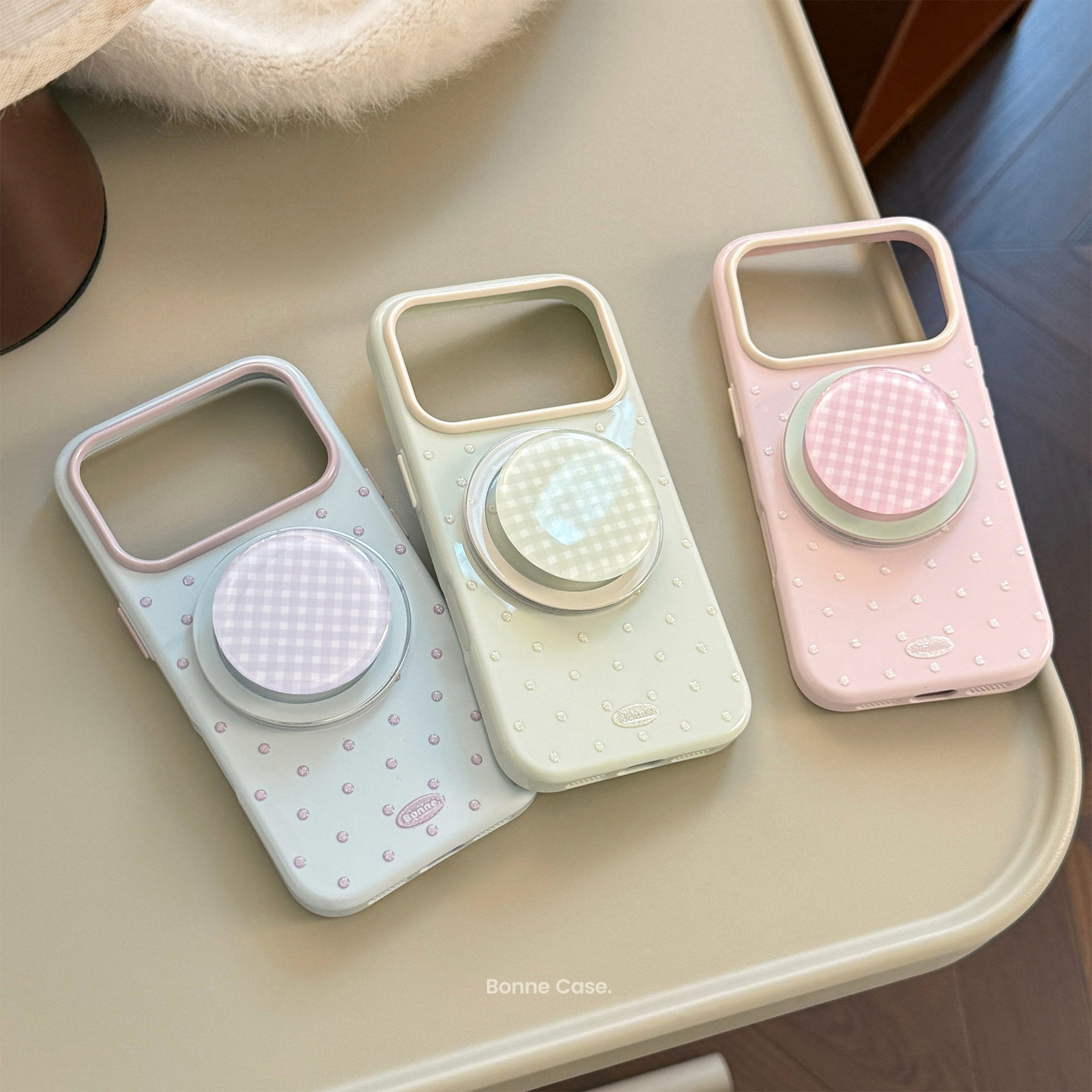 温柔小清新ins简约波点磁吸支架适用苹果17promax手机壳iPhone16pro女生15韩系小众14好看不撞壳13防摔12软壳