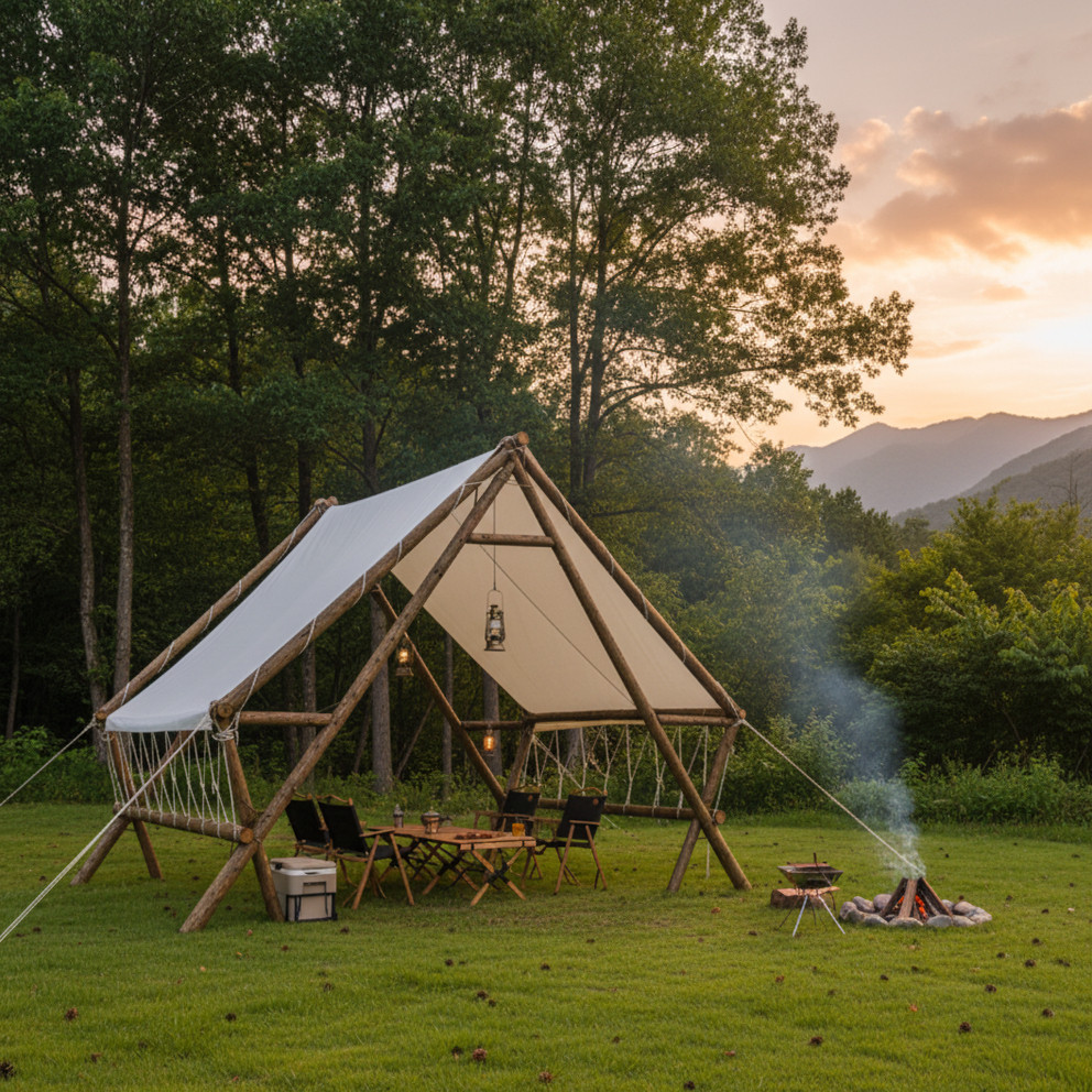 自然森系露营实木架户外天然原木帐篷场景搭建网红三角遮阳天幕架,户外/登山/野营/旅行用品,营地帐篷,淘宝优惠券,粉丝福利购,淘宝优惠卷