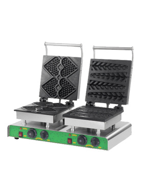 FY2203商用电热双头华夫饼机 松树机加厚双面加热松饼华夫炉