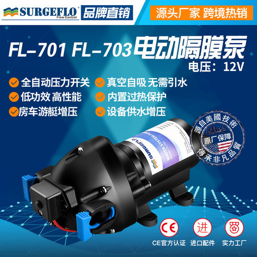 跨境12V/24V自吸水泵抽水增压房车游艇供水泵FLOJET房车水泵