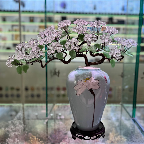 天然水晶发财树白水晶家居摆件客厅玄关酒柜店铺开业乔迁送礼