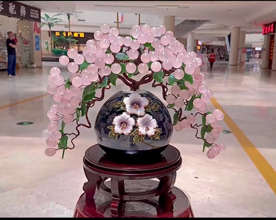 粉水晶发财树黄水晶摇钱树家居摆件客厅玄关酒柜店铺开业乔迁送礼,家居饰品,装饰摆件,淘宝优惠券,粉丝福利购,淘宝优惠卷