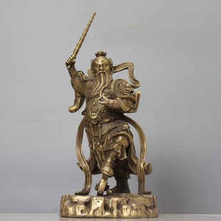 大号王灵官铜像摆件王天君护法神像中式高40公分家居桌面供奉佛堂