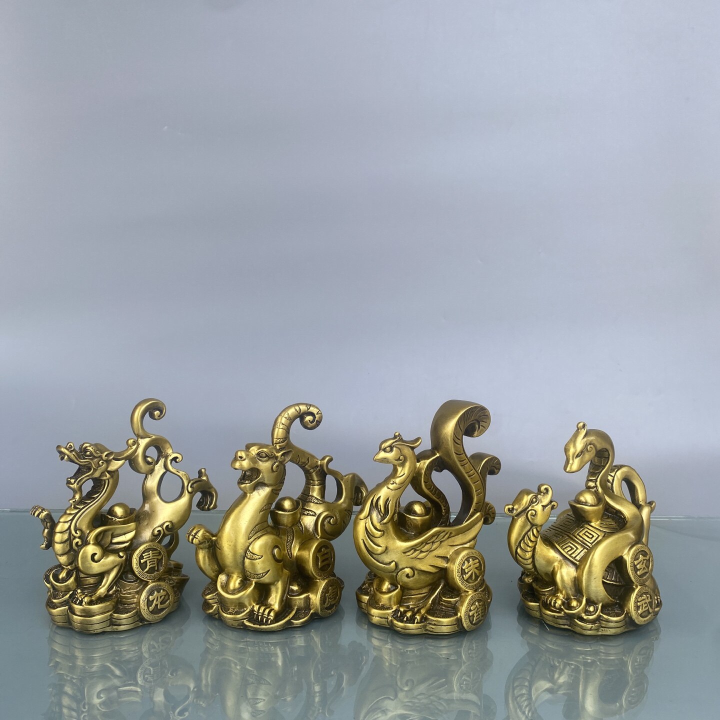 四方神兽铜像摆件四方位青龙白虎朱雀玄武四大神兽招财家居风水