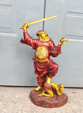 中式客厅钟馗压小人铜像摆件大号