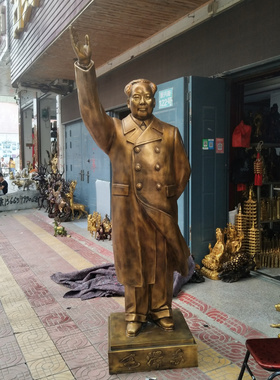 毛主席挥手像黄铜门厅摆件