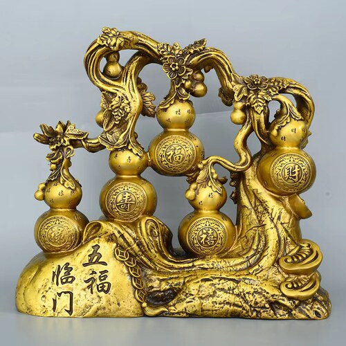 铜葫芦摆件五福福禄寿禧财葫芦