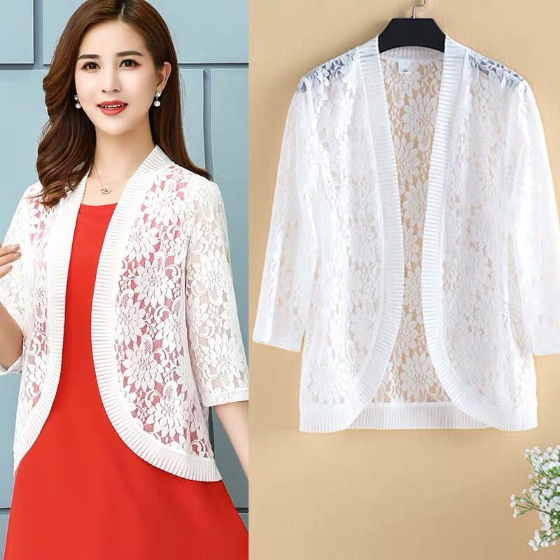 Add fertilizer XL summer Lace Cardigan Outside the ride Women's wear Short coat Thin section Jacobs Sunscreen Shawl Small waistcoatin the Women's clothing/Boutique , Jacket  category - from Buy2taobao.com to provide professional Taobao agent buy service