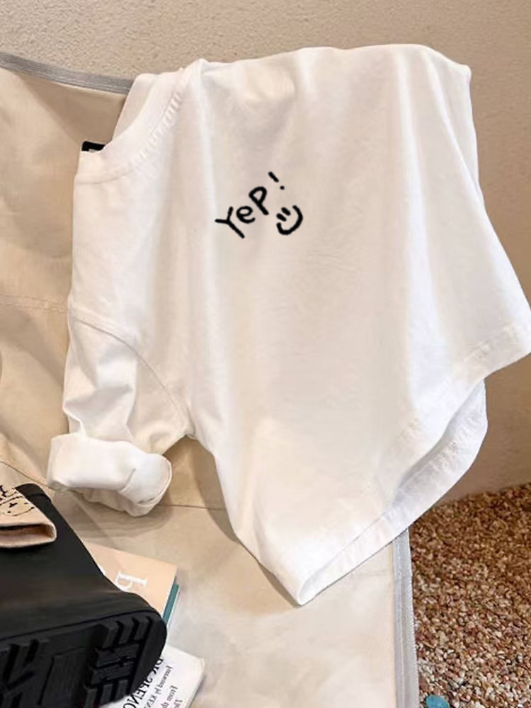 Children's Long Sleeve T-Shirt, White Versatile Base Shirt, 100% Cotton Casual Loose Baby Spring and Autumn Shirt for Boys and Girls