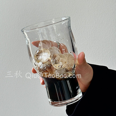 复古轻奢宽口大容量玻璃杯夏季