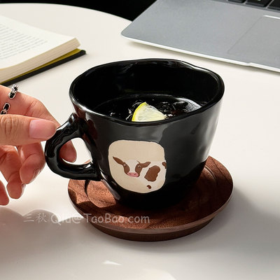 中古风陶瓷马克杯水杯咖啡拿铁杯