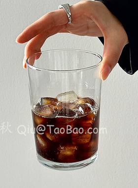 三秋Sanq复古简约玻璃杯耐热牛奶杯水杯冰美式咖啡杯饮品杯果汁杯