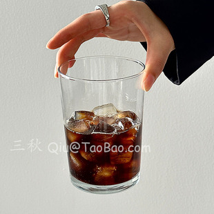 三秋Sanq复古简约玻璃杯耐热牛奶杯水杯冰美式咖啡杯饮品杯果汁杯