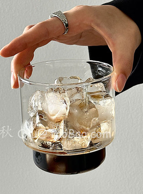 三秋Sanq复古耐高温可叠冷萃杯玻璃杯水杯拿铁咖啡杯冷饮杯果汁杯