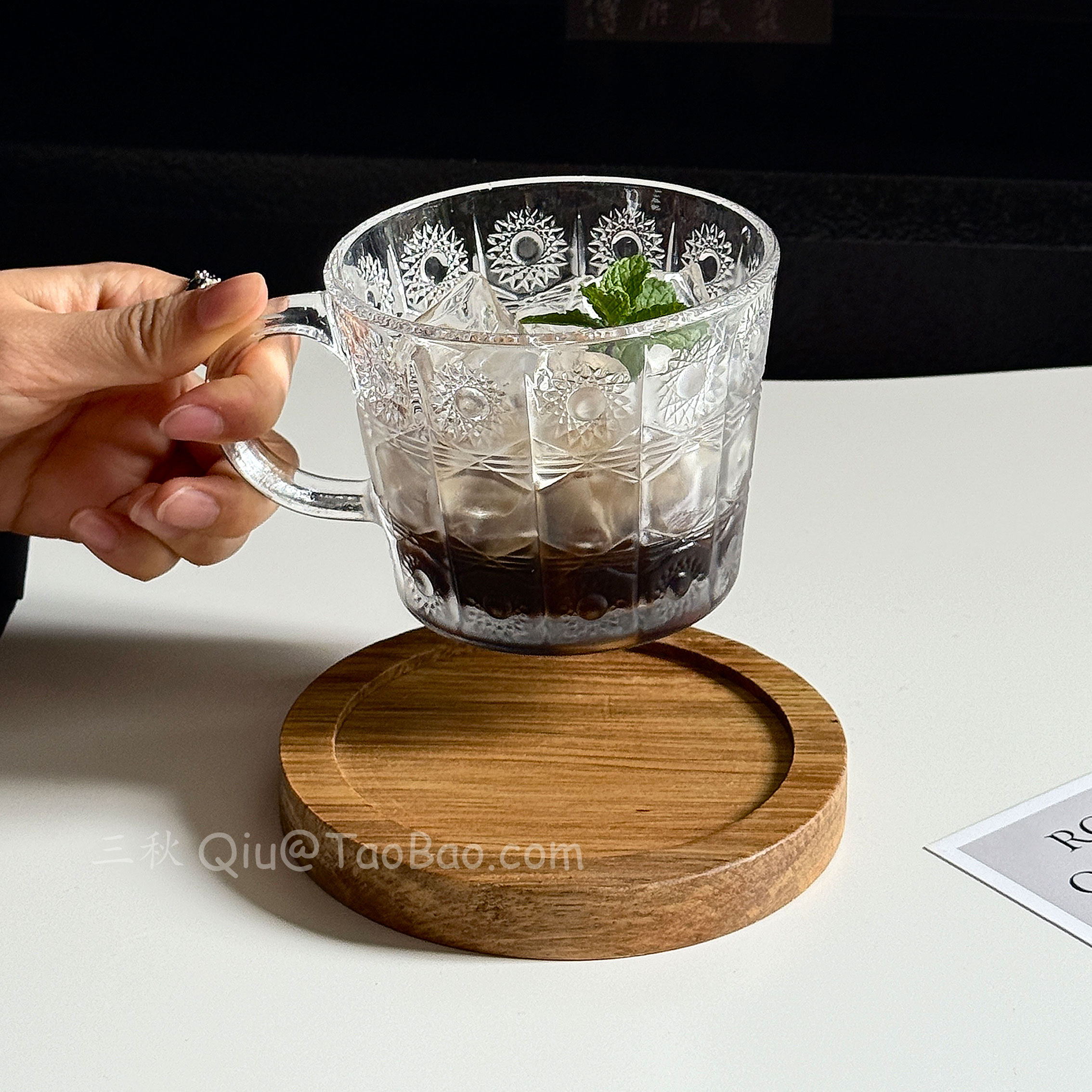 小众复古浮雕太阳花咖啡杯碟水杯